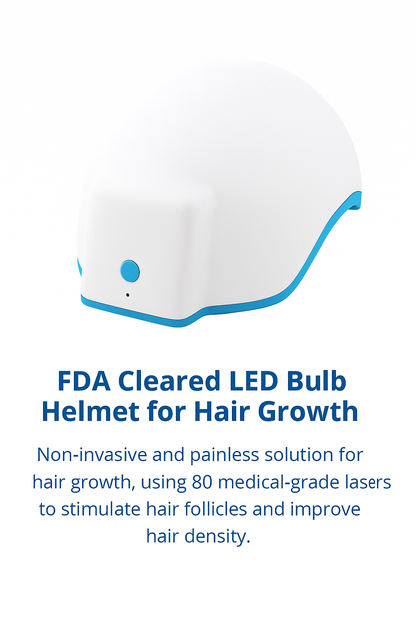 LED hair growth helmet promoting scalp stimulation and hair regrowth through light therapy