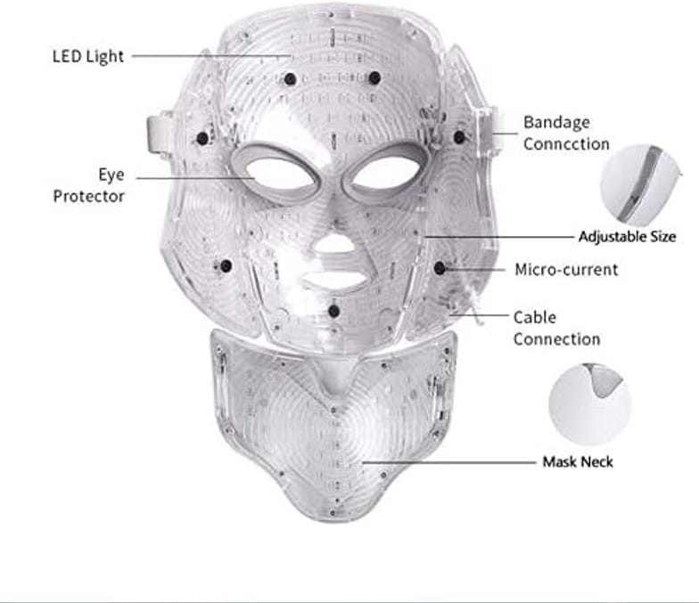 GlowSpectra LED Light Therapy Mask - 7 Colors Anti-Aging Face & Neck Treatment